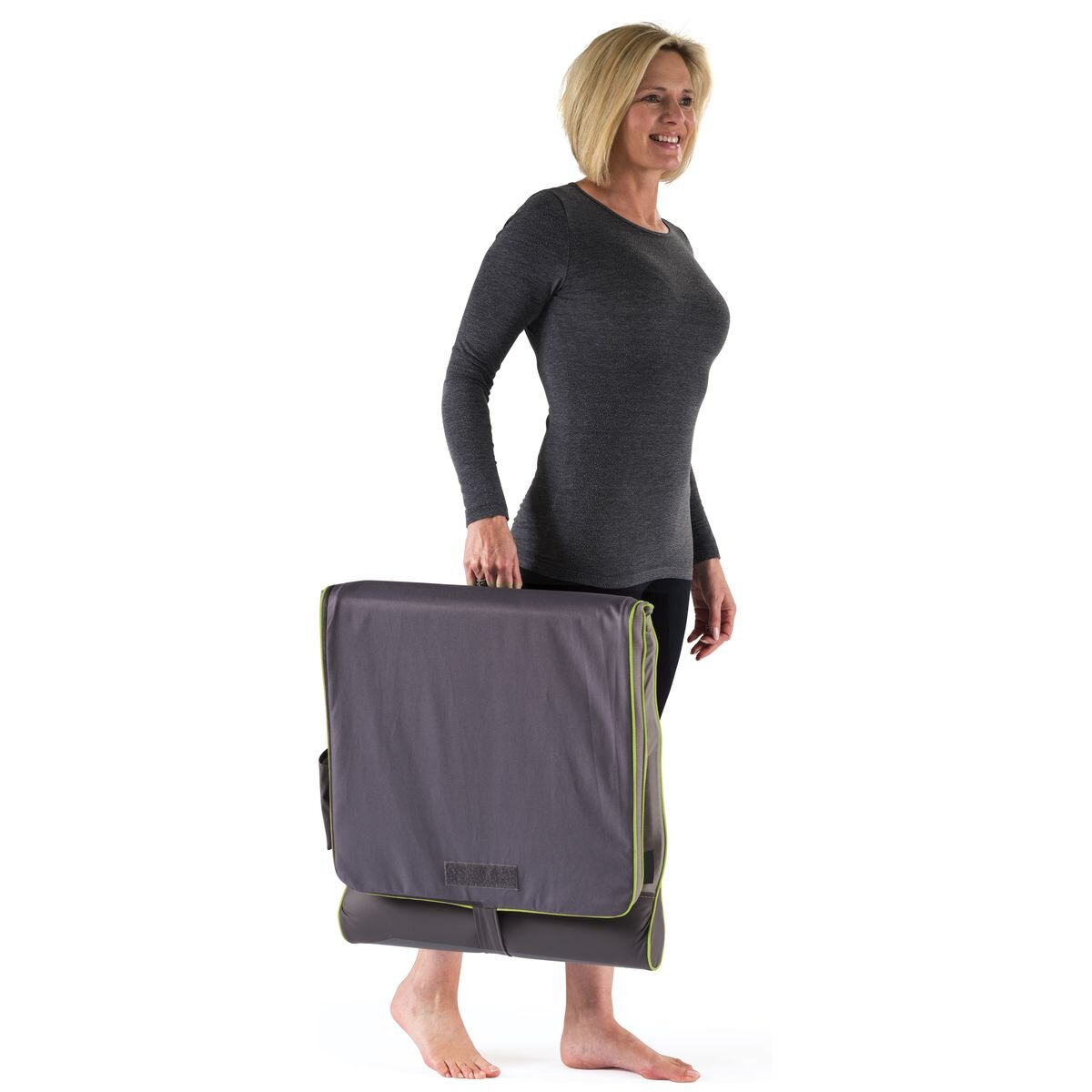 HoMedics Stretch+ back stretching mat - seven air chambers, six guided programs, remote, grey - YMM-2000-AU