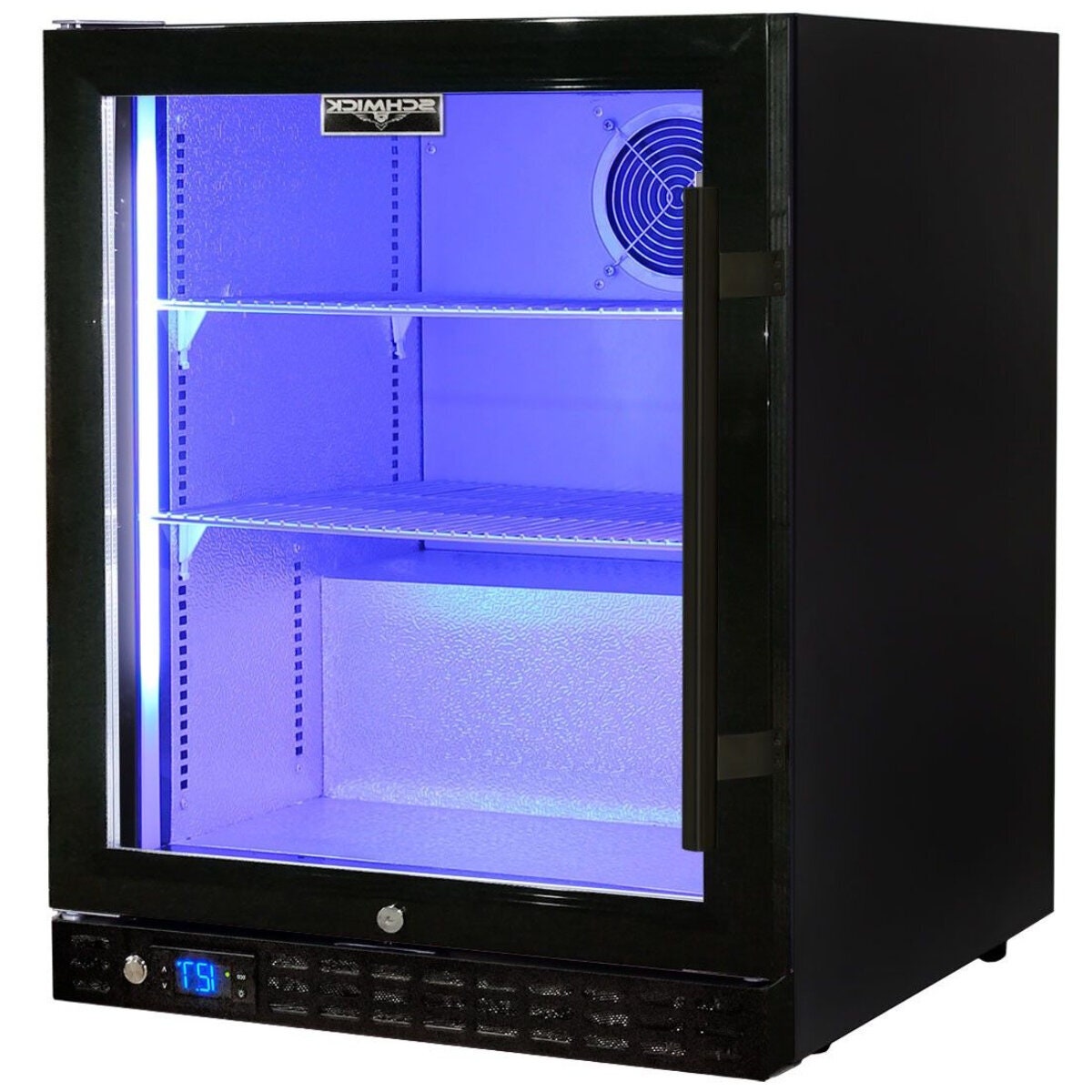 Schmick 89L bar fridge - Black finish, left-hinged door, 8 star energy rating - SK86L-B-HD