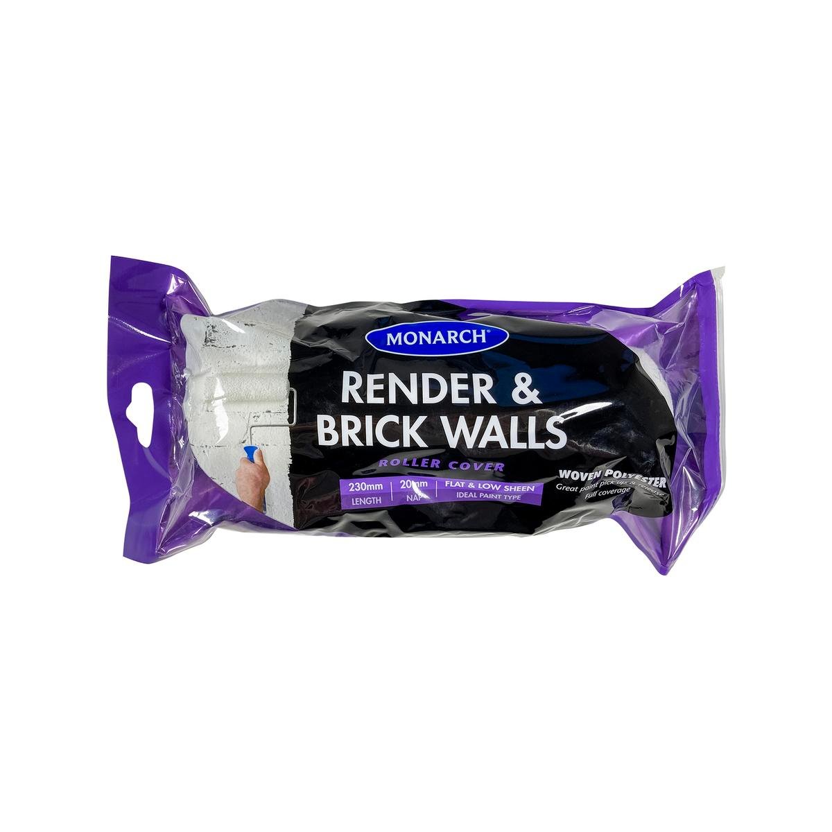 Monarch 230mm Render & Brick Walls Woven Polyester Roller Cover 20mm Nap