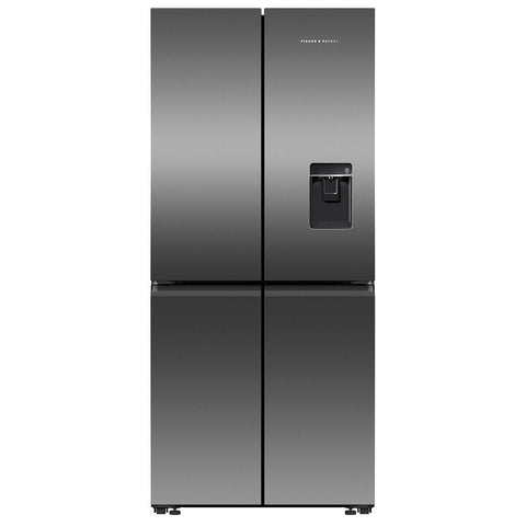 Fisher & Paykel 498L Quad Door Fridge - Black Stainless Steel, Ice and Water Dispenser - RF500QNUB1