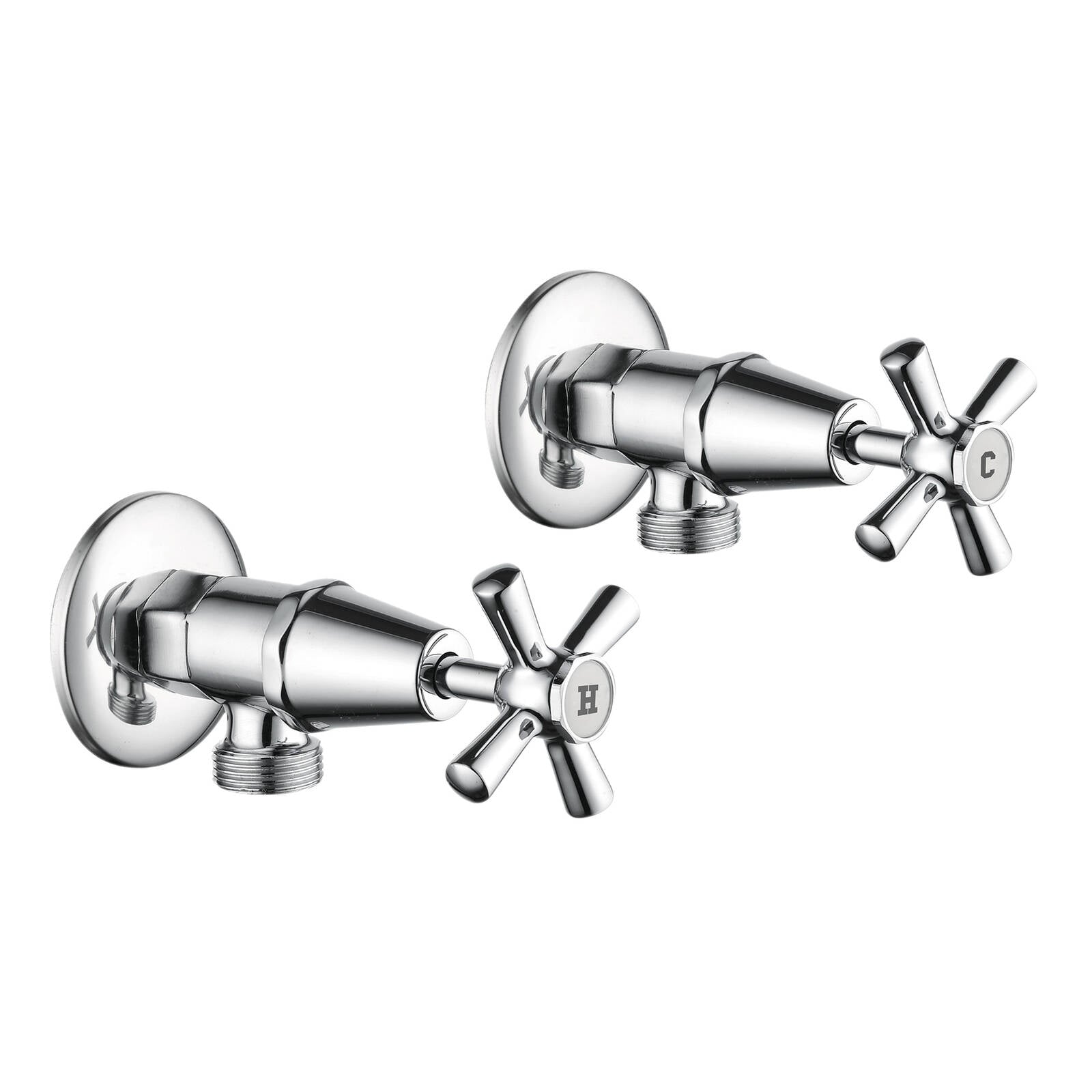 Estilo Jumper Valve Cross Handle Washing Machine Set Brass Chrome