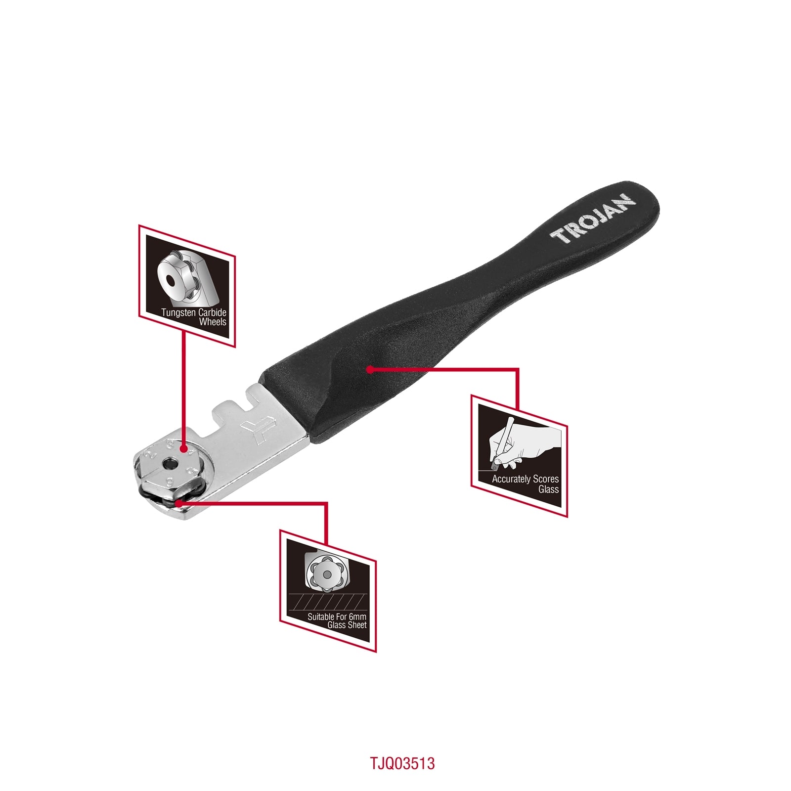 Trojan 6 Wheel Glass Cutter