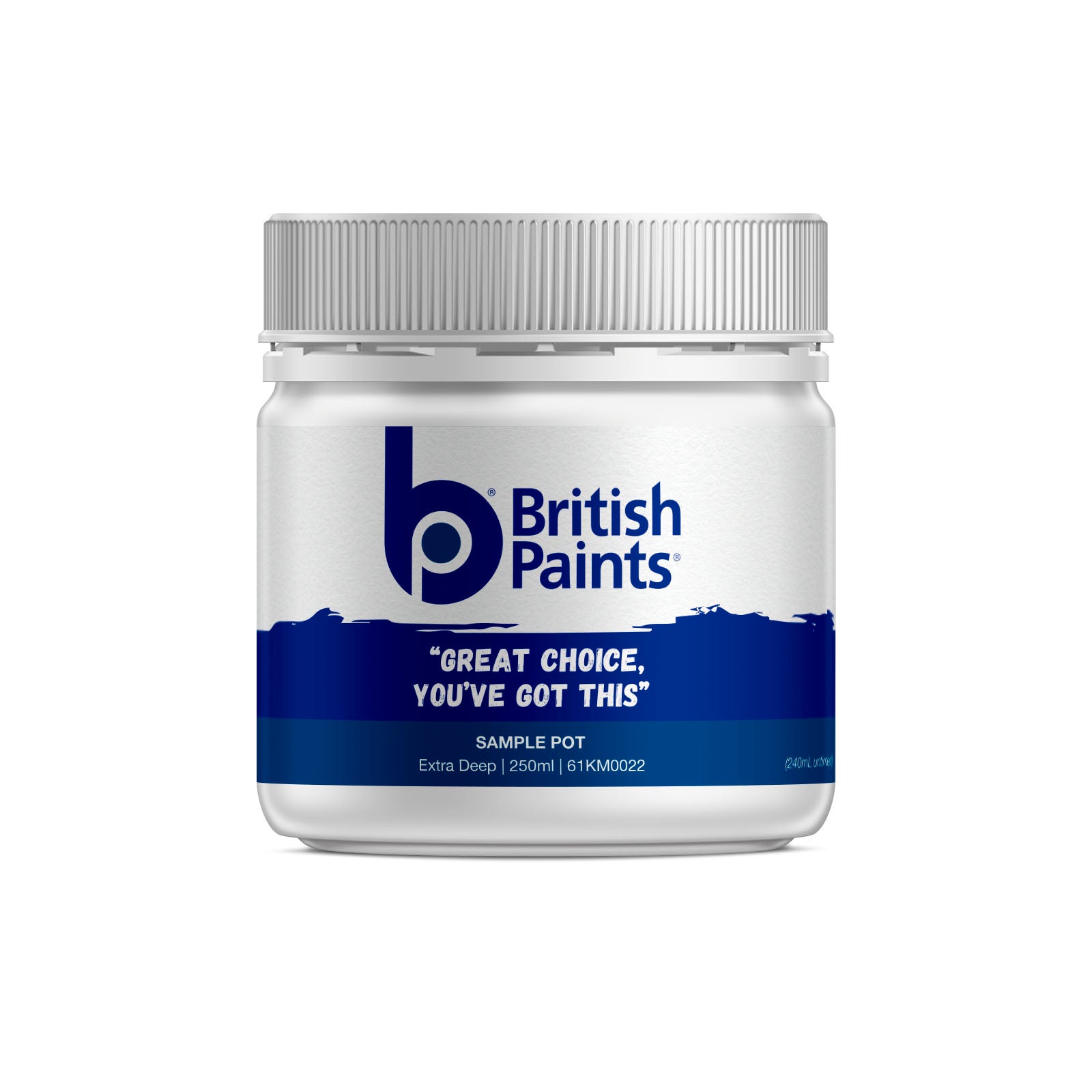 British Paints 250ml Extra Deep Base Sample Pot Water Based Indoor