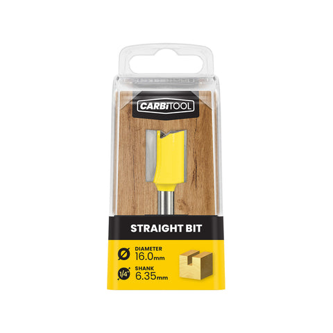 Carbitool 16.00mm TCT Straight Router Bit, Double Flute