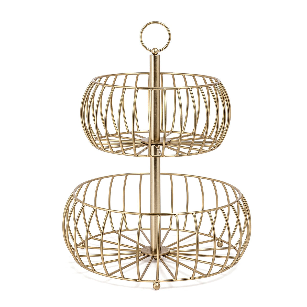 over&back Golden Fruit Basket 2 Tier