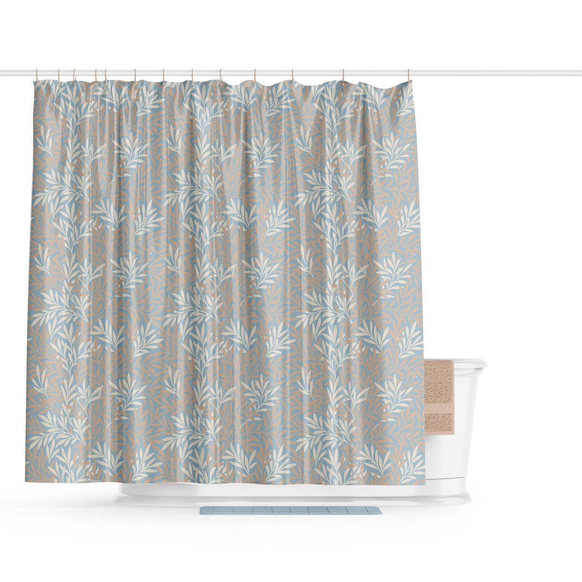 Barelli Whisper Grasses Polyester Shower Curtain 180 x 180cm 12 Rings