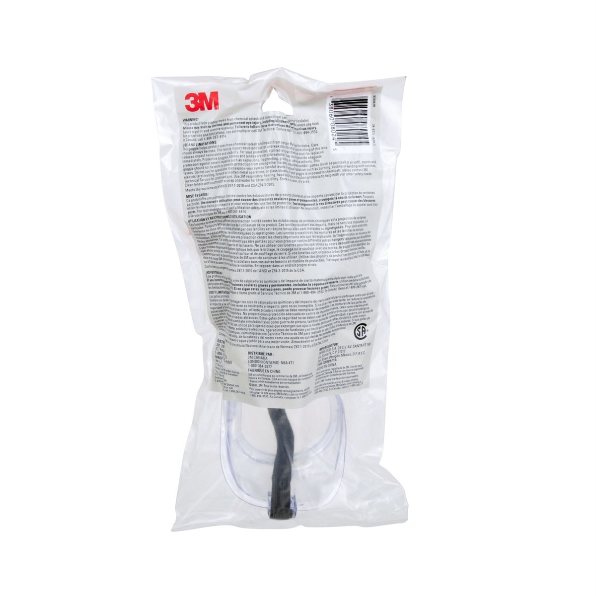 3M Chemical Splash Goggles - Large - Polycarbonate - Impact Resistant - SuperSaverAU - view 2