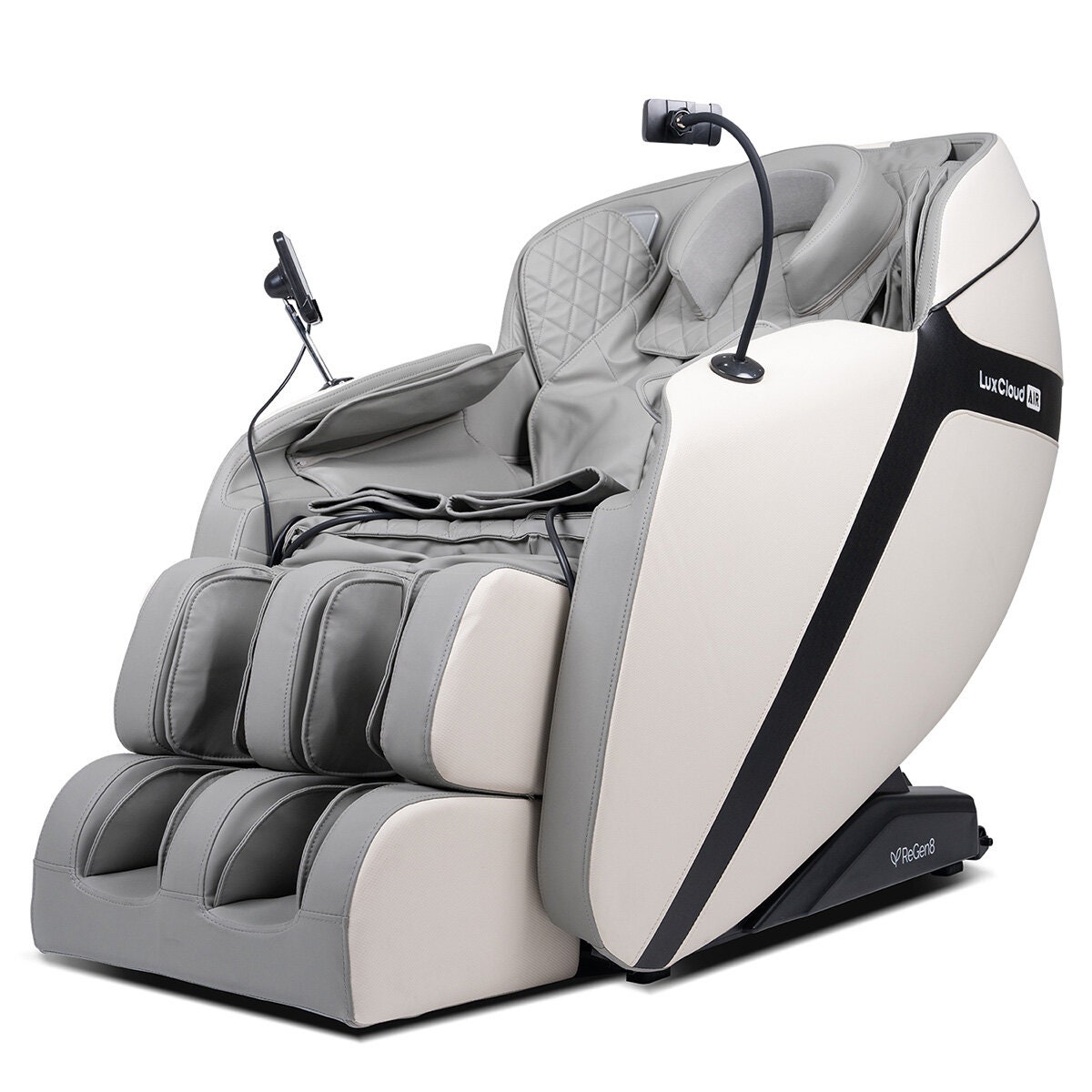 ReGen8 LuxCloud Air Zero Gravity Heated Massage Chair - White PU Leather - Five Auto Programs - RGMC-LCAIR
