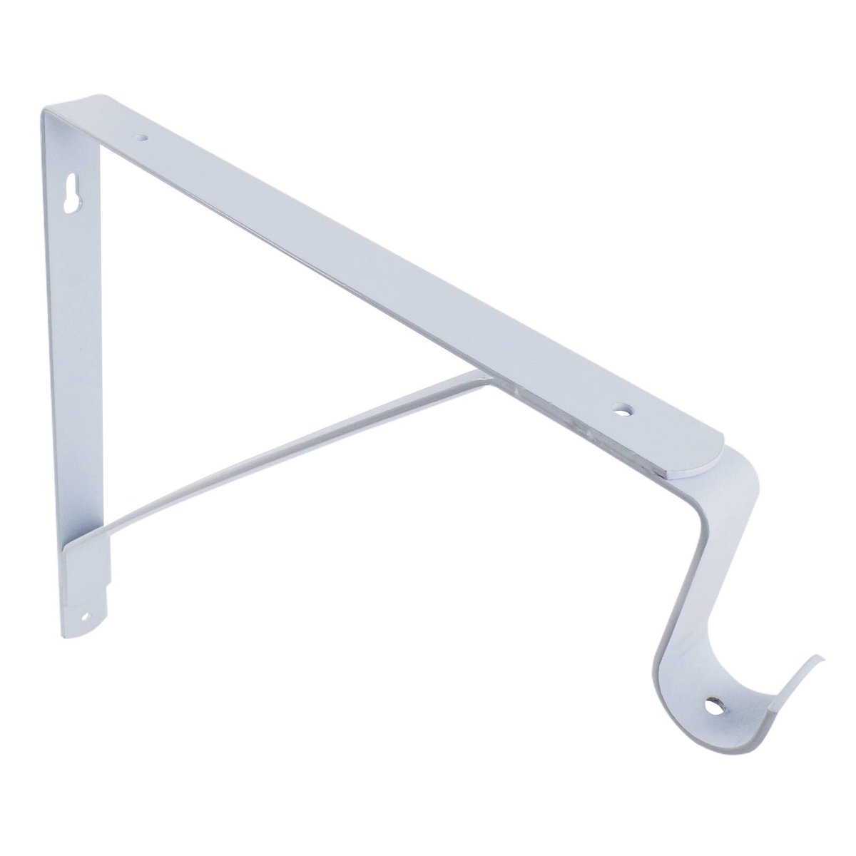 Carinya 305 x 265 x 25mm White Powder Coated Steel Closet Rod Bracket, 50kg