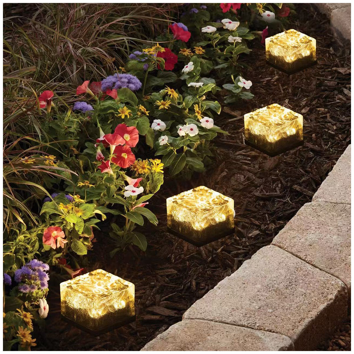 Dais Solar Brick Light 6 Pack Warm, 8 Hours Runtime, Glass Cover, 70mm Size - SuperSaverAU - view 4