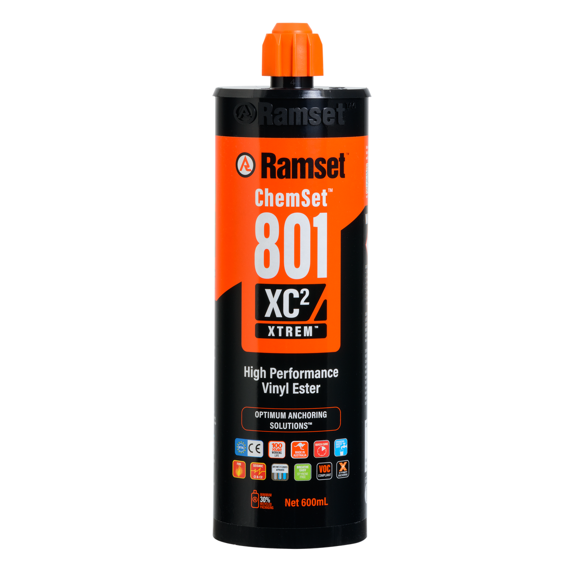 Ramset ChemSet 801 Xtrem XC2 600ml Vinyl Ester Chemical Anchor for Masonry