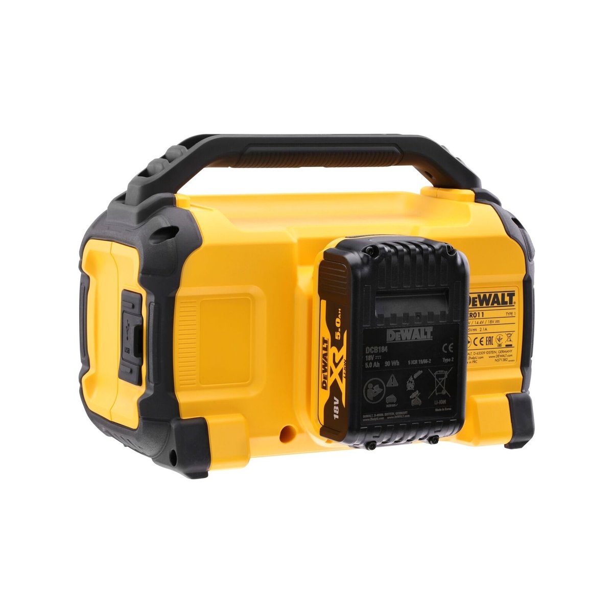 DeWALT 12V/18V Portable Bluetooth Speaker Skin Only Yellow DCR011-XJ