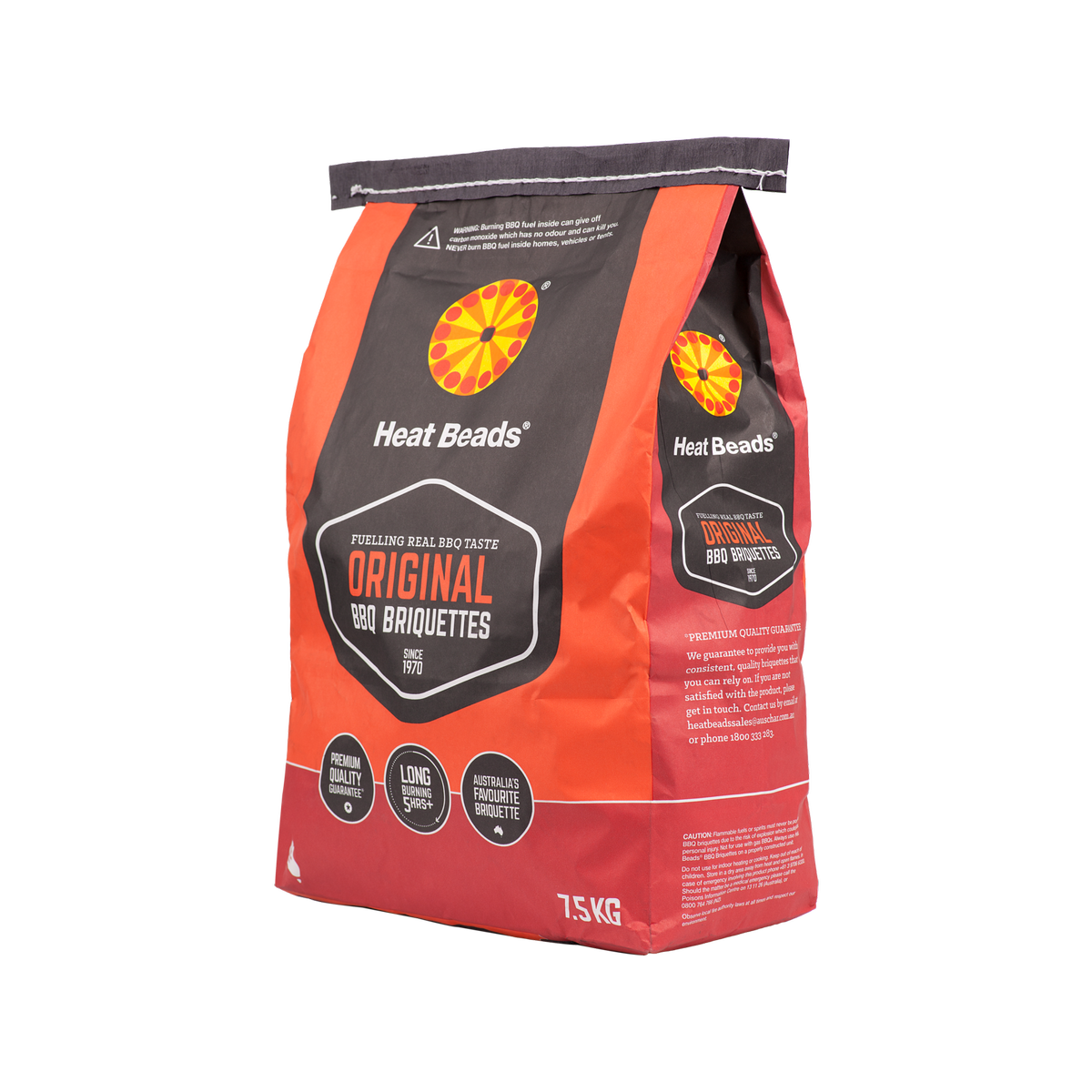 Heat Beads 7.5kg Original BBQ Charcoal Briquettes 4 Hour Burn