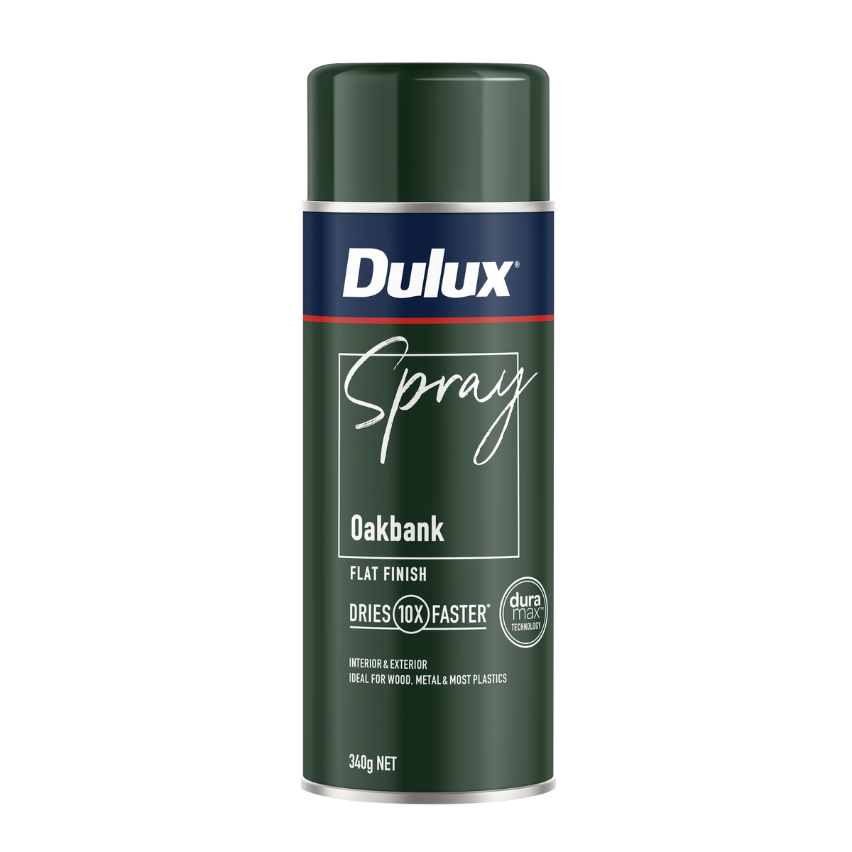 Dulux Spray Paint 340g Flat Oakbank - Fast Drying - Self-Priming - 10 Min Touch Dry - SuperSaverAU - view 1
