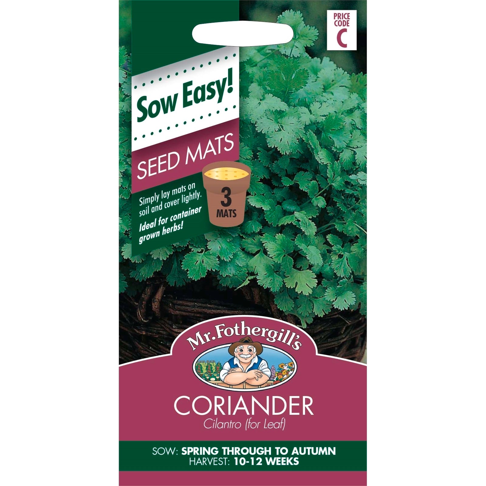 Mr Fothergill's Coriander Seed Mat for Sun & Part Shade