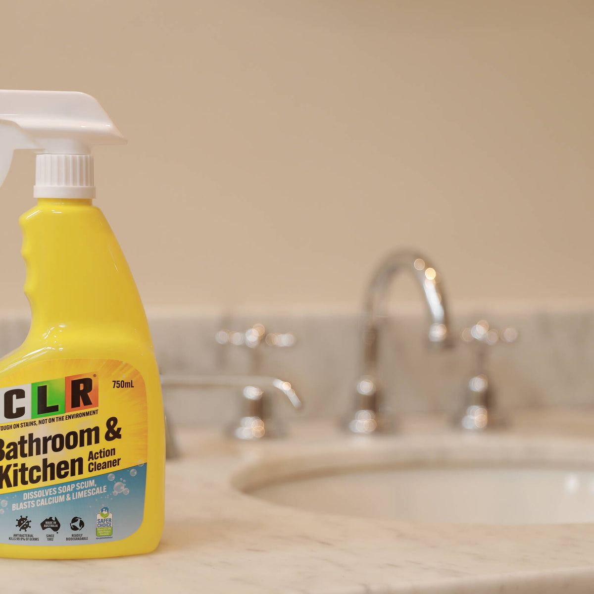 CLR 750ml Bathroom & Kitchen Cleaner - Indoor, Antibacterial
