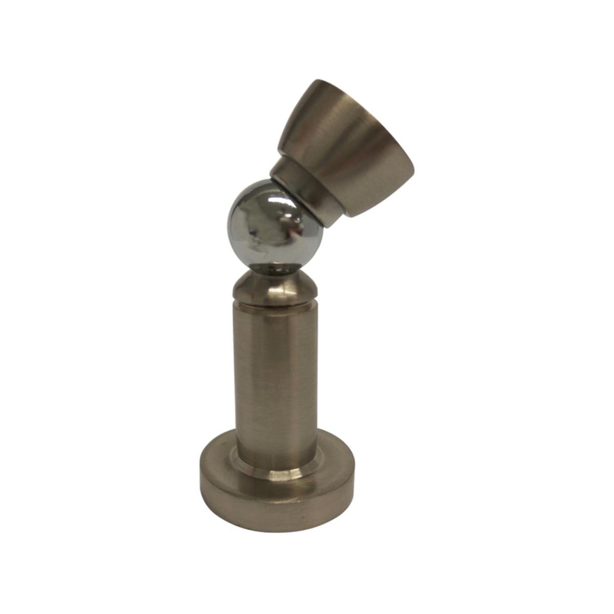 Adoored Satin Chrome Sphere Magnetic Door Stop - Steel, Wall or Floor Mount