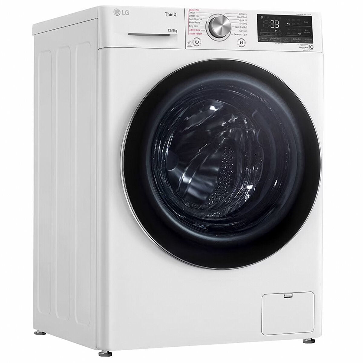 LG Series 9 12kg/8kg Front Load Washer Dryer Combo - Steam, Direct Drive Motor - White - WVC9-1412W