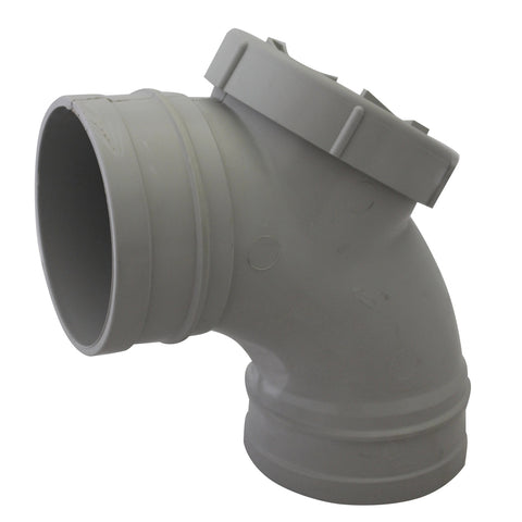Holman 100mm 88 Degree Female & Female PVC Rear Access Bend, Grey