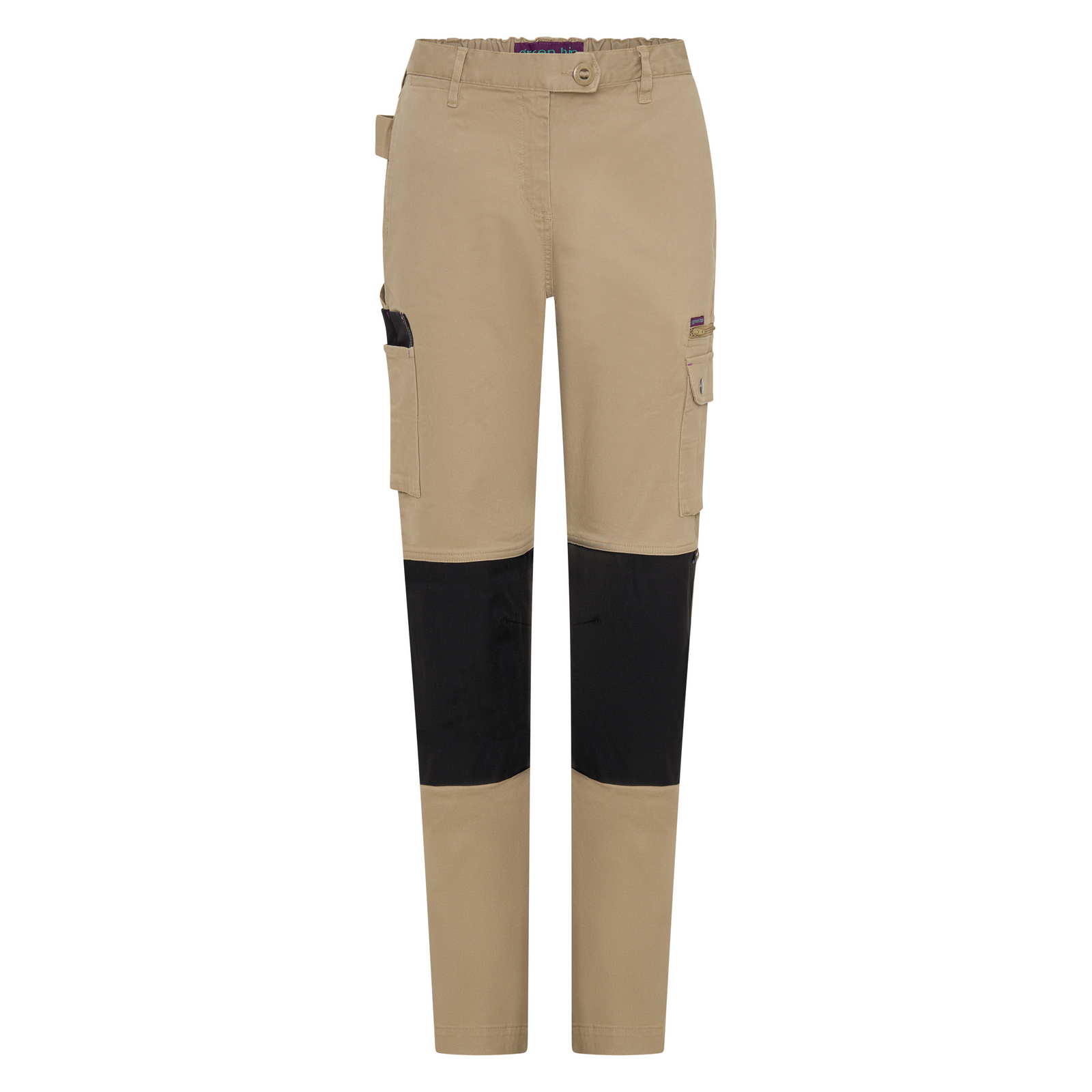 Green Hip Skinny Flex Pants Khaki Size 12 Cotton Drill High Rise