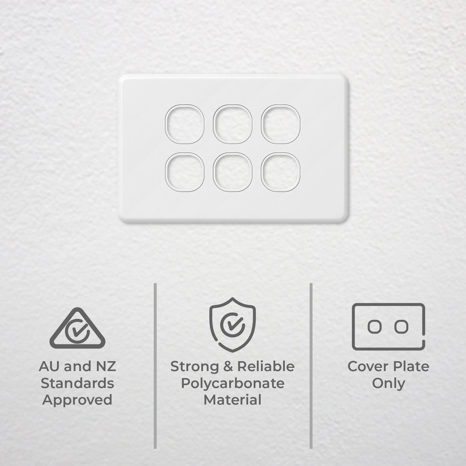 DETA X6 Six Gang Grid Plate White Polycarbonate Customisable