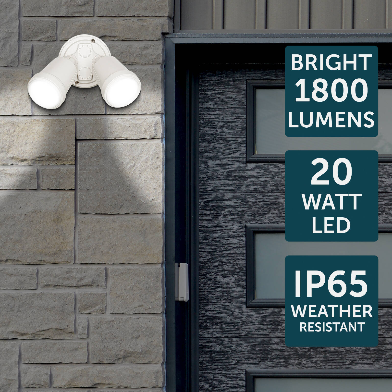 Brilliant Raptor III Twin 20W Outdoor Flood Light Beige, Adjustable Heads, Weather Resistant 22601/09