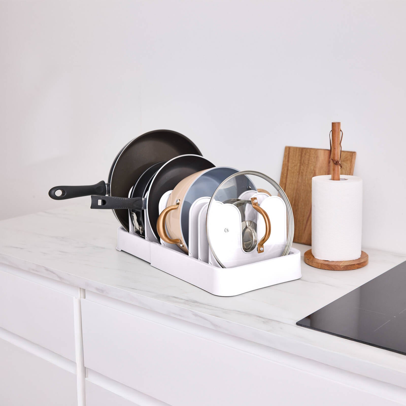 Ezy Storage Expanding Cookware Organiser White