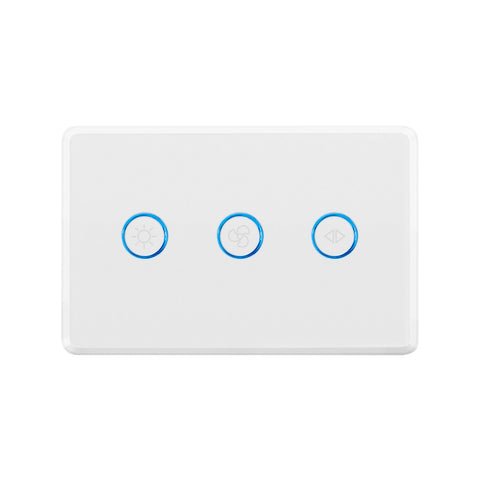 DETA Touch Fan Speed Controller with Light Switch 240V White 6914B