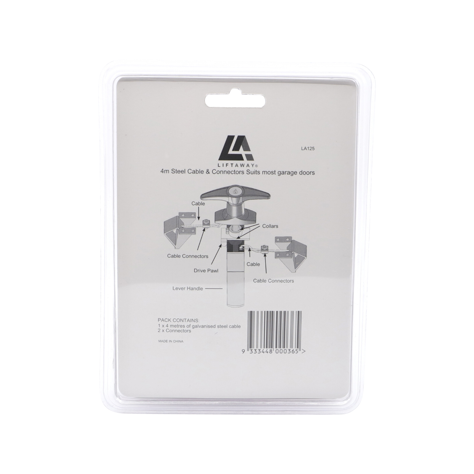 Liftaway Galvanised Steel Cable & Connectors Garage Door Repair Set
