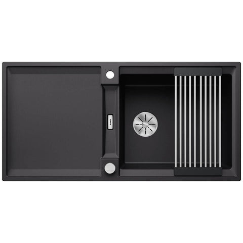 Blanco Adira XL 6S Silgranit single bowl sink with drainer - Black, extra-large bowl, reversible - 528131