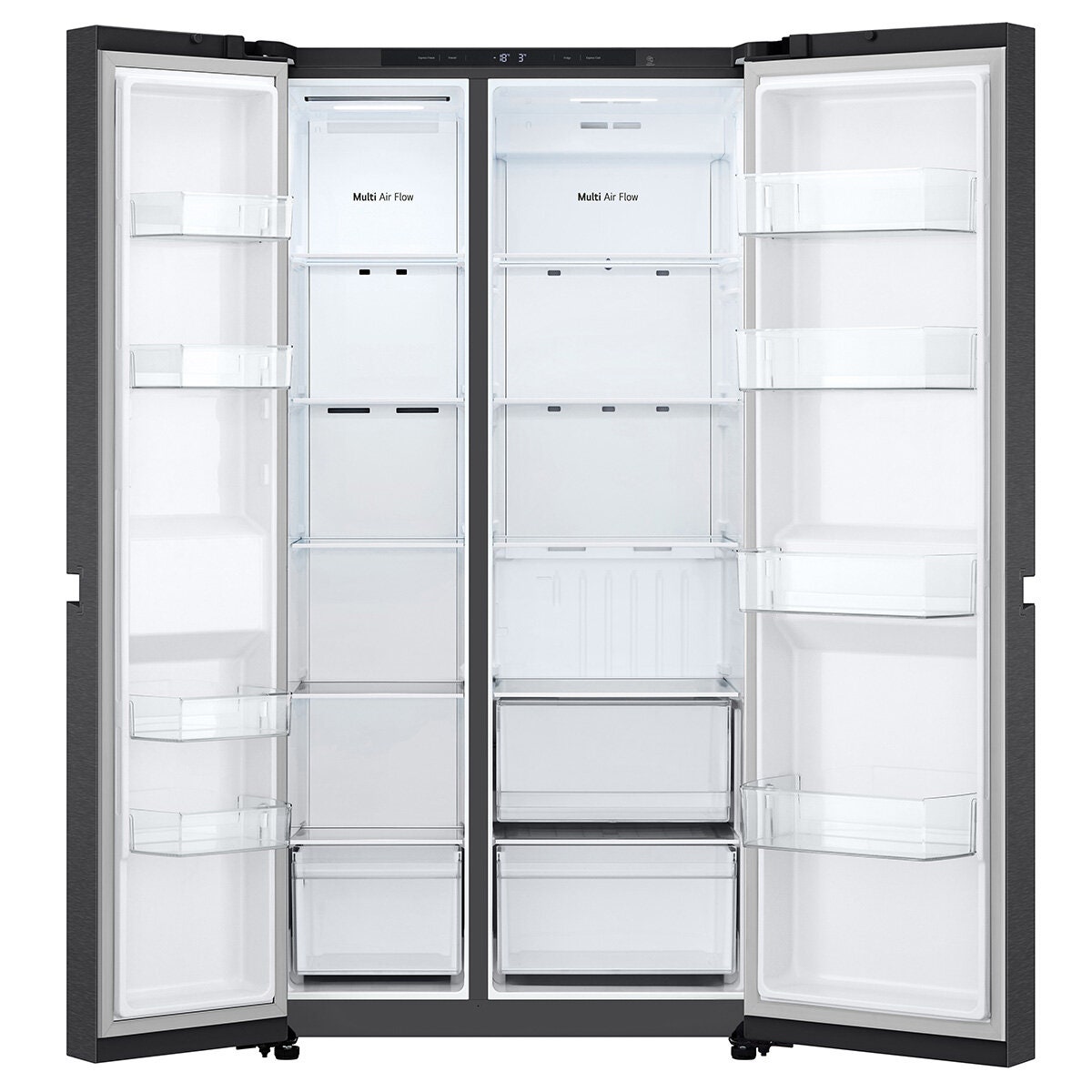 LG 664L Side by Side Fridge - Matte Black, Flat Door Design, 5 Star Energy, Smart Inverter - GS-B599MBL