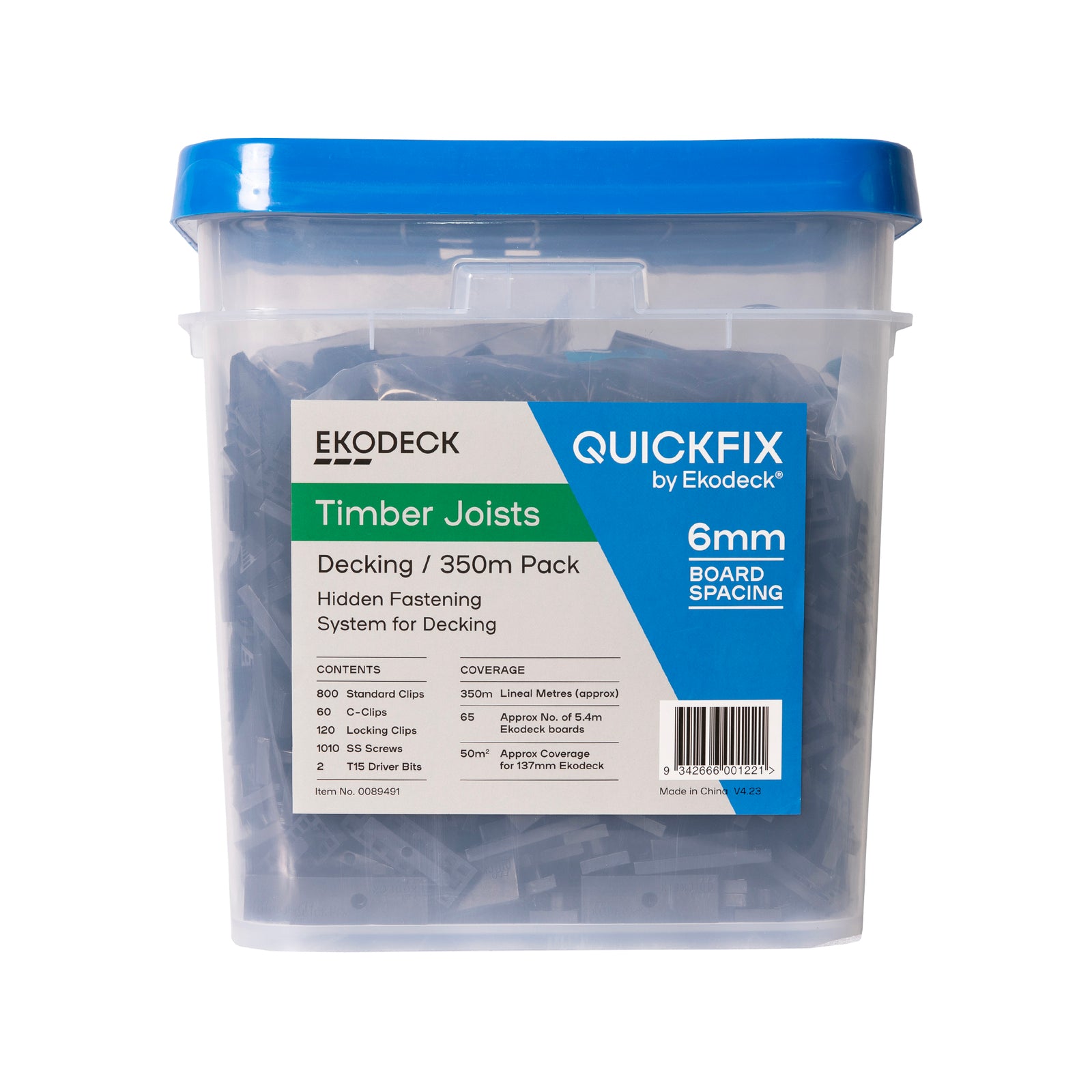 Quickfix Ekodeck 6mm 350Lm Stainless Steel Screws Concealed Decking Kit Timber Joists