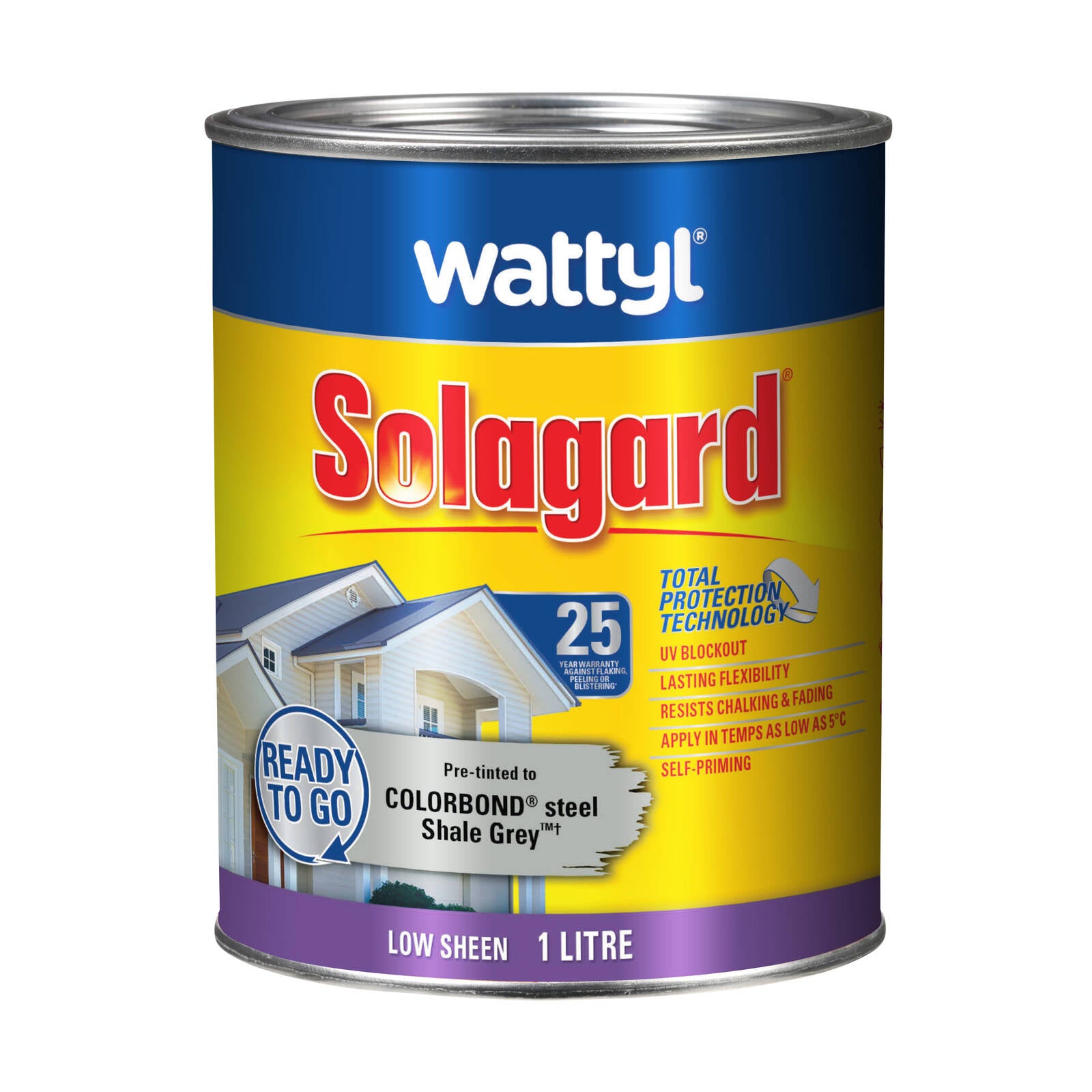 Wattyl Solagard 1L Shale Grey Low Sheen Pre-Tinted Exterior Paint
