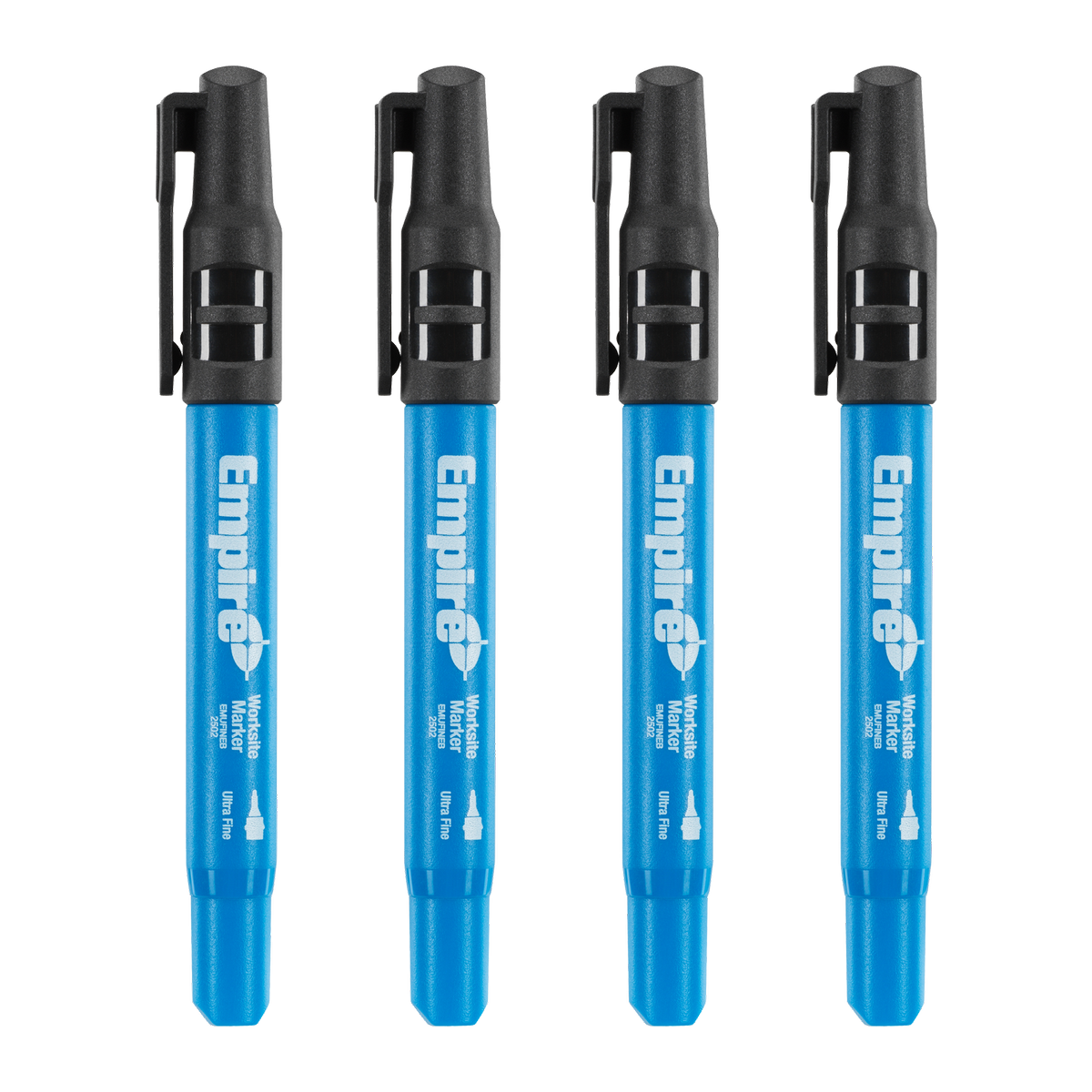 Empire Ultra Fine Black Marker 4 Pack, 0.5mm Tip, Smear-Resistant for Smooth Surfaces