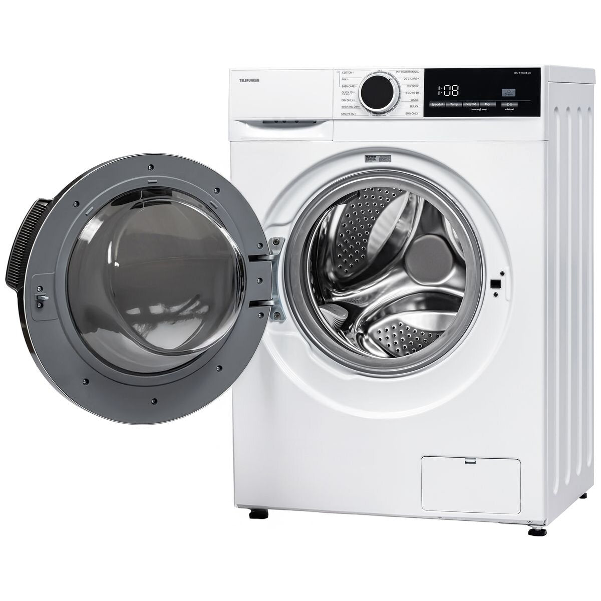 Telefunken 8kg/5kg Washer Dryer Combo - White, Hygiene Wash, Eco Wash, Sensor Dry - TF8060AU8FLWD