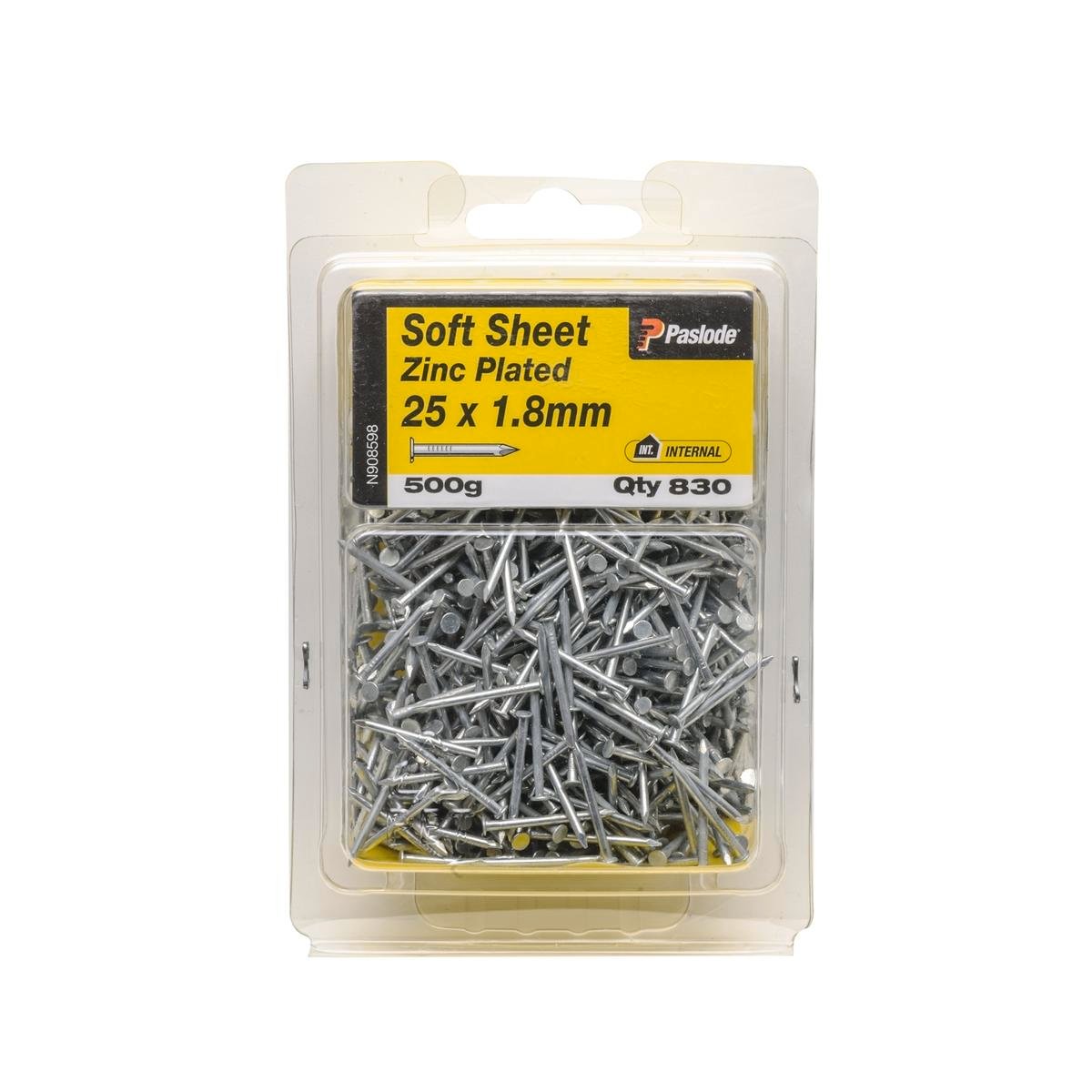 Paslode Soft Sheet Nails 25 x 1.8mm Zinc Plated 500g 830 Pack
