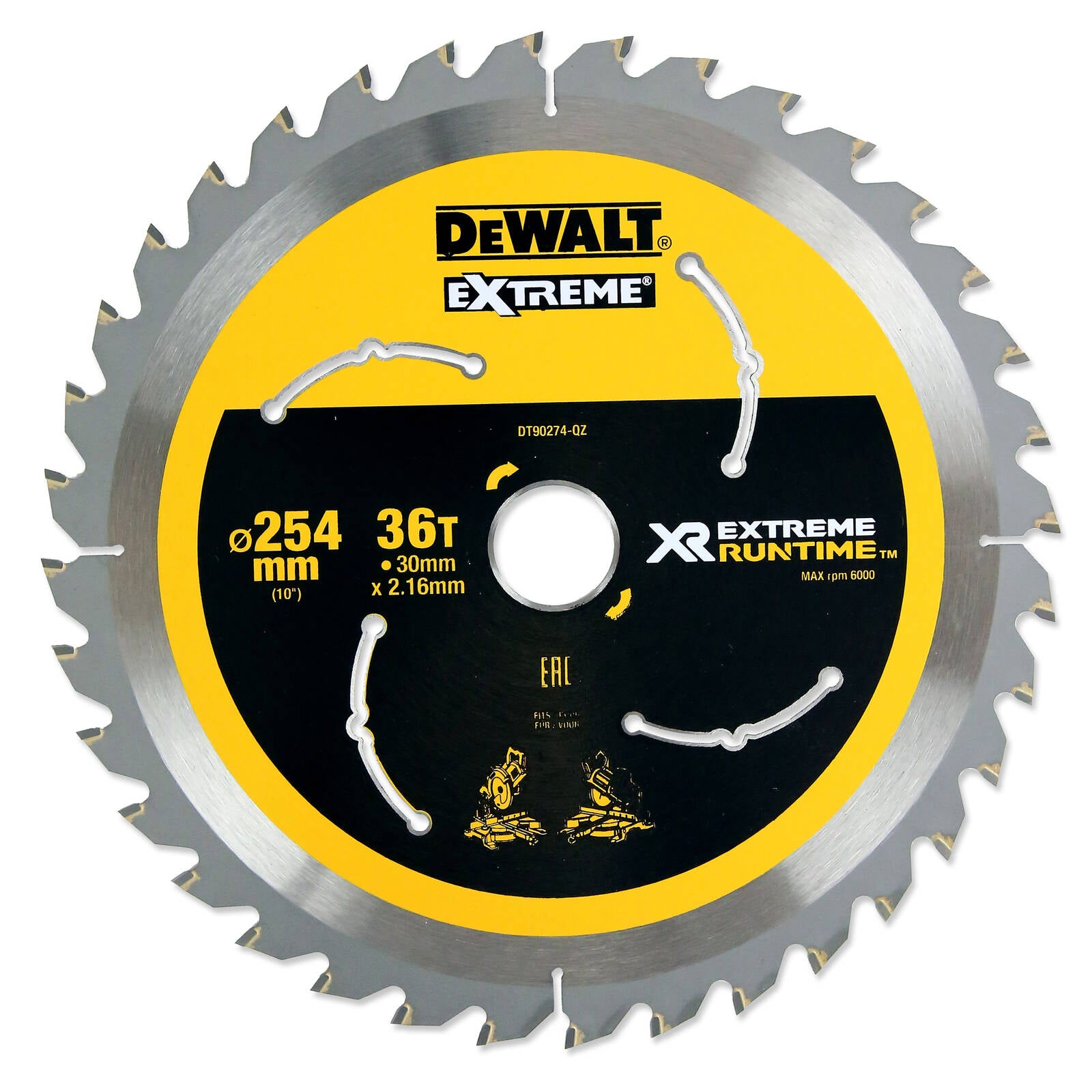 DeWALT XR Extreme Runtime Circular Saw Blade 254mm 36T 30mm Bore DT90274-QZ