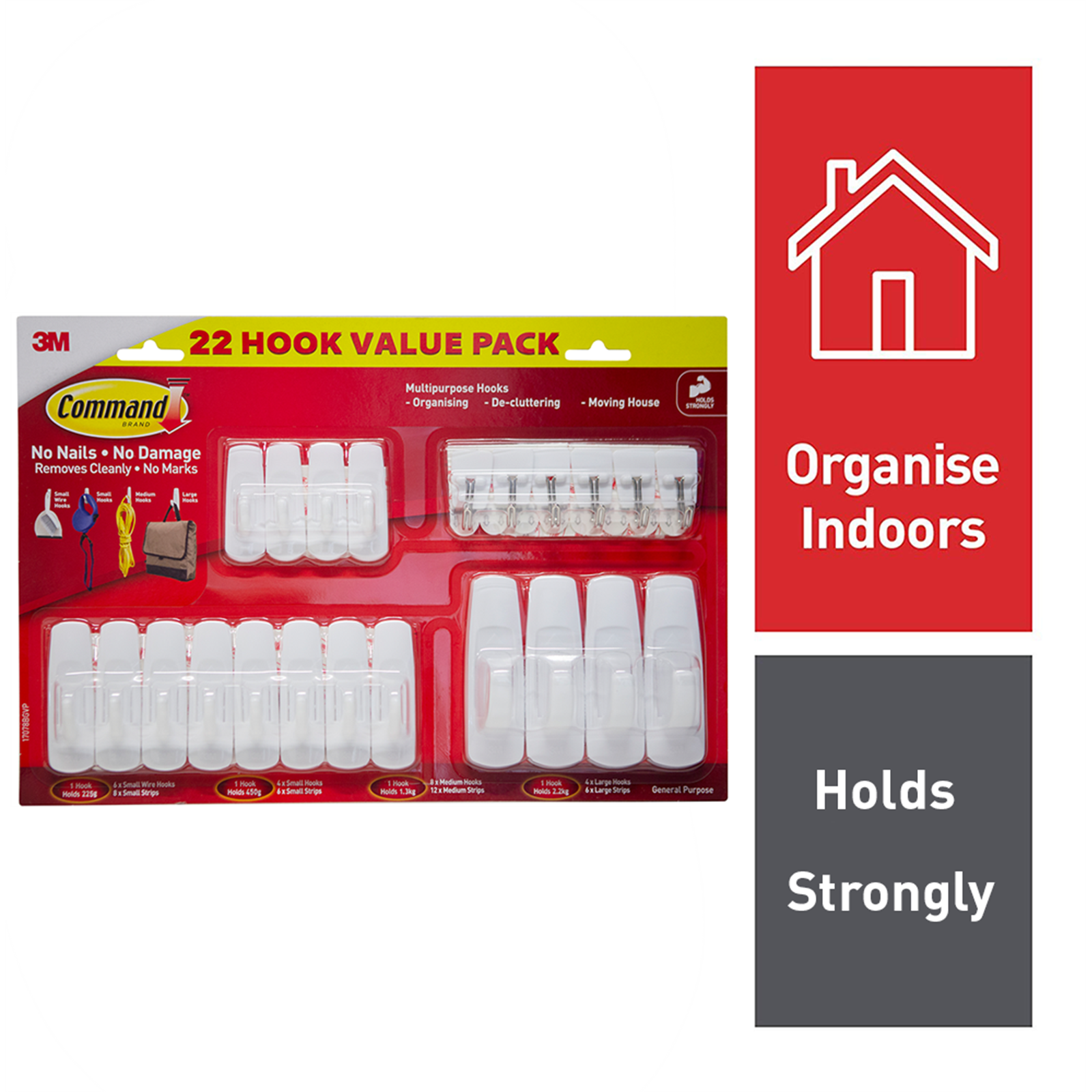Command White Mixed Wall Adhesive Hooks Value Pack 22 Pack