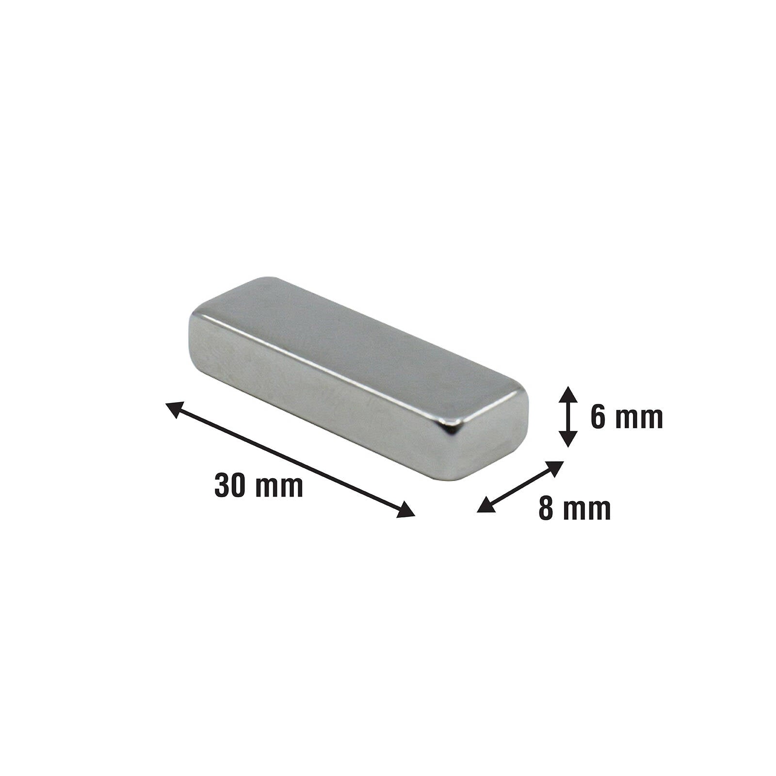 Everhang 30 x 10mm Neodymium Magnet Block 6 Pack