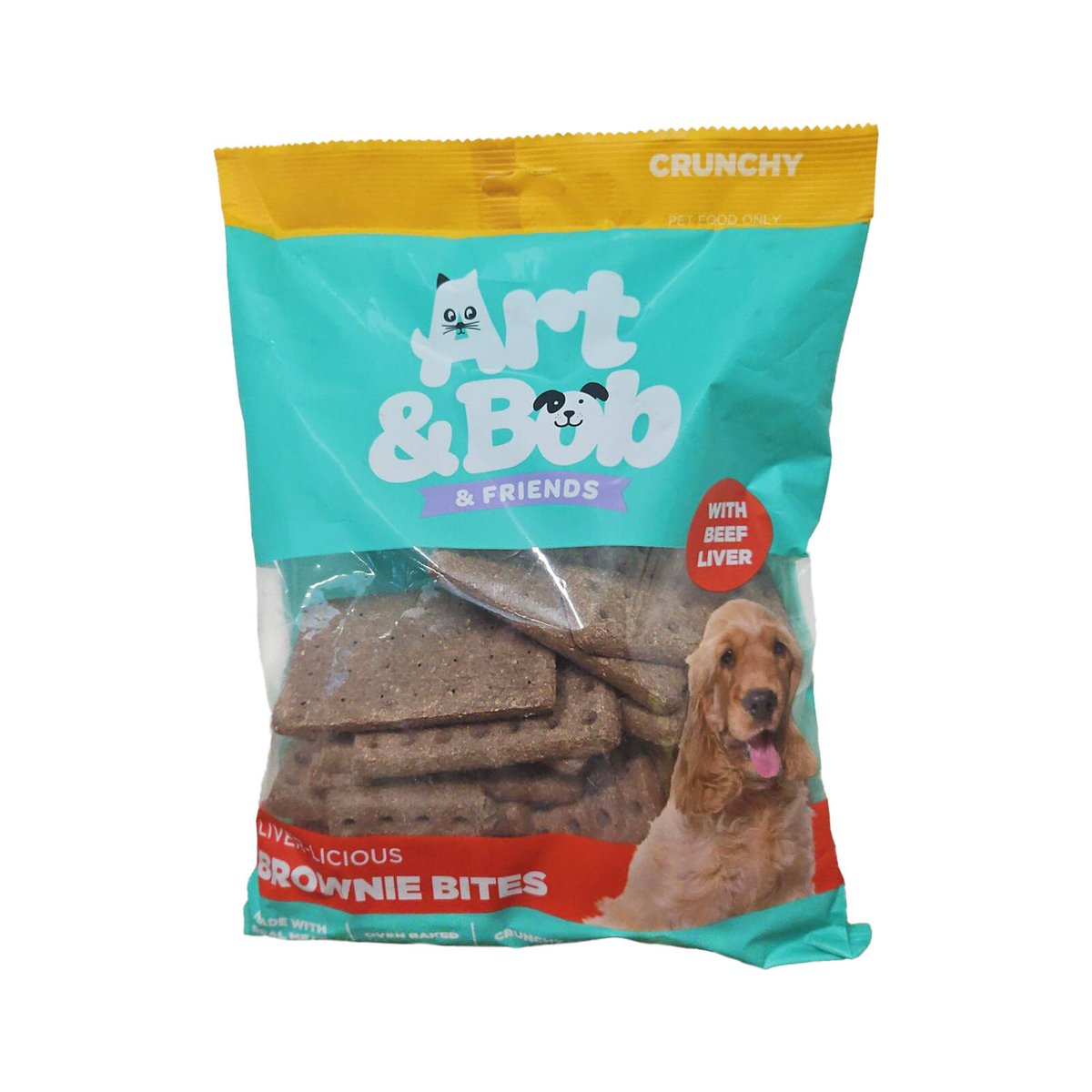 Art Bob Brownie with Beef Liver Bites Dog Treats 750g - Crunchy Biscuits - Supports Dental Hygiene - SuperSaverAU - view 1