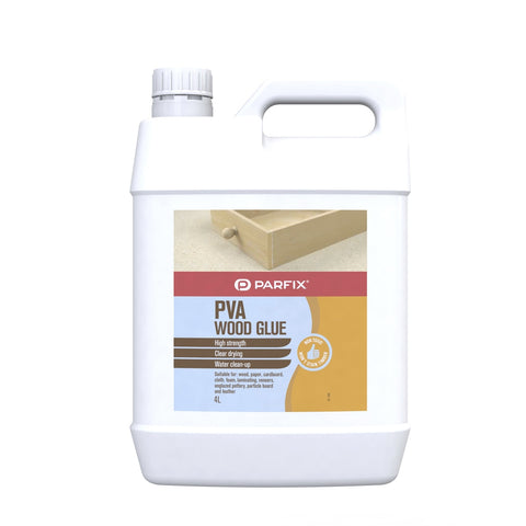 Parfix 4L PVA Wood Glue, White, Interior Woodworking & Craft Adhesive