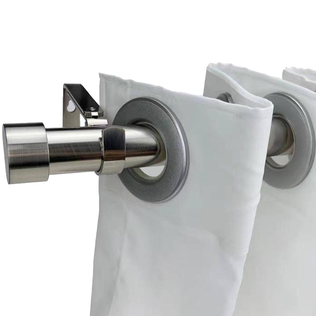 Pillar Adjustable Universal Curtain Rod Bracket - 25mm & 32mm - Brushed Chrome - 1 Pair - Easy Installation - SuperSaverAU - view 4
