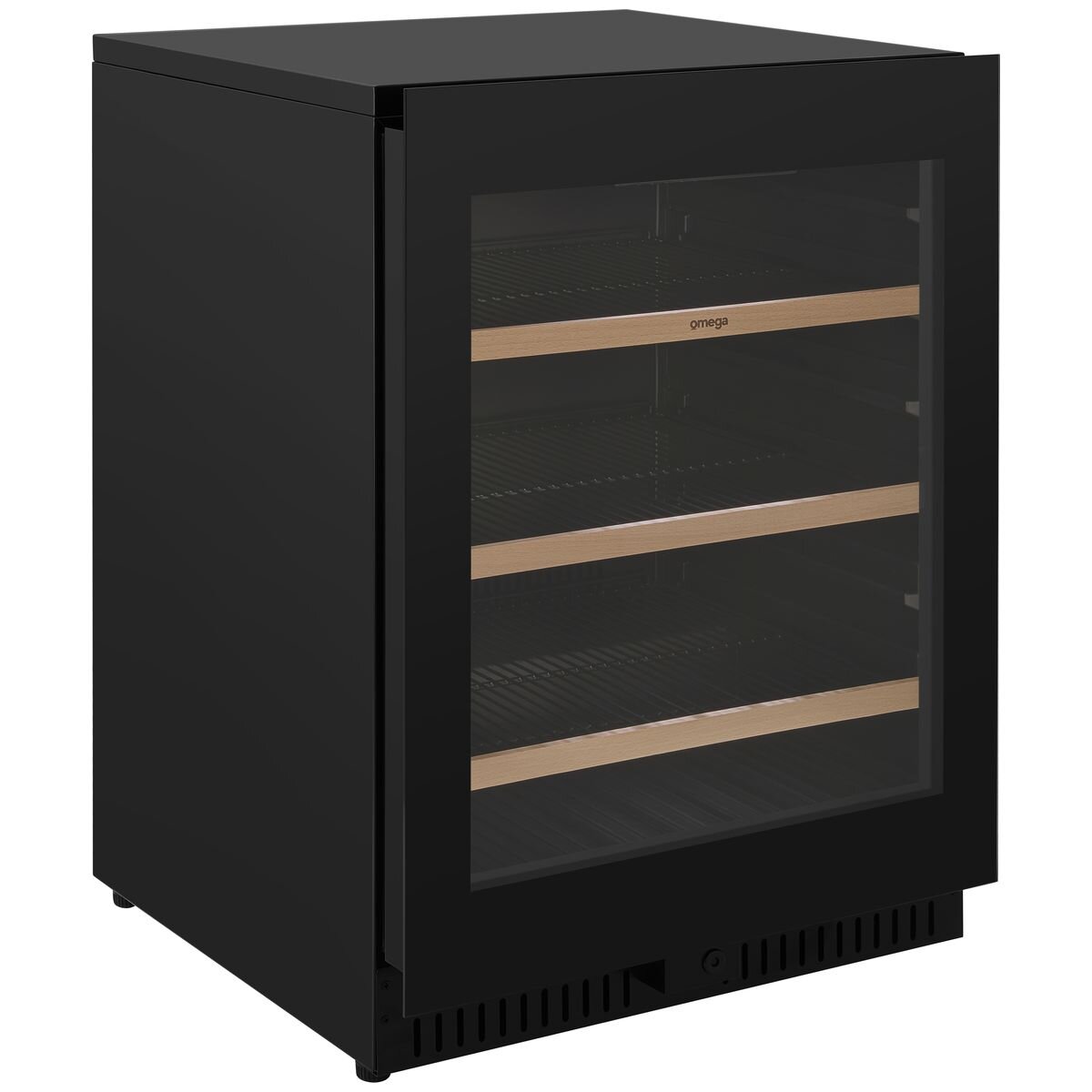 Omega 140 Can Single Zone Beverage Centre - Black Triple Glazed UV Door, Zero Clearance Hinge - OCB140SB