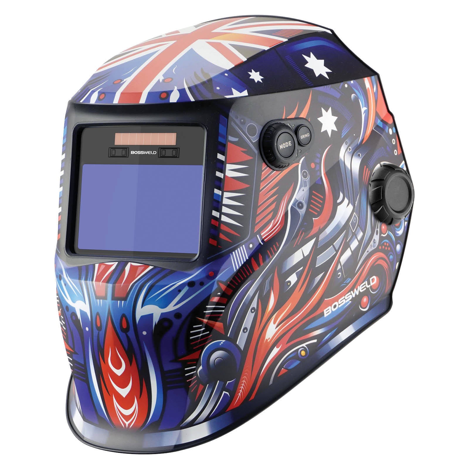 Bossweld VX-3 Ozzie Auto Darkening Welding Helmet, Variable Shade 4-8/9-13, 100 x 60mm Lens
