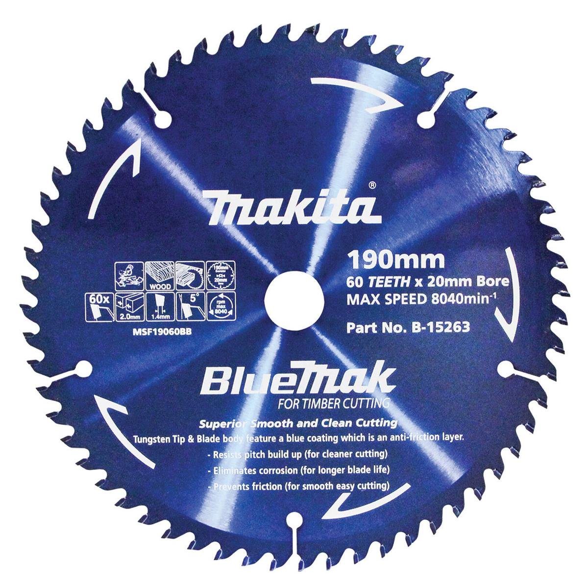 Makita Bluemark 190mm 60T Circular Saw Blade for Wood