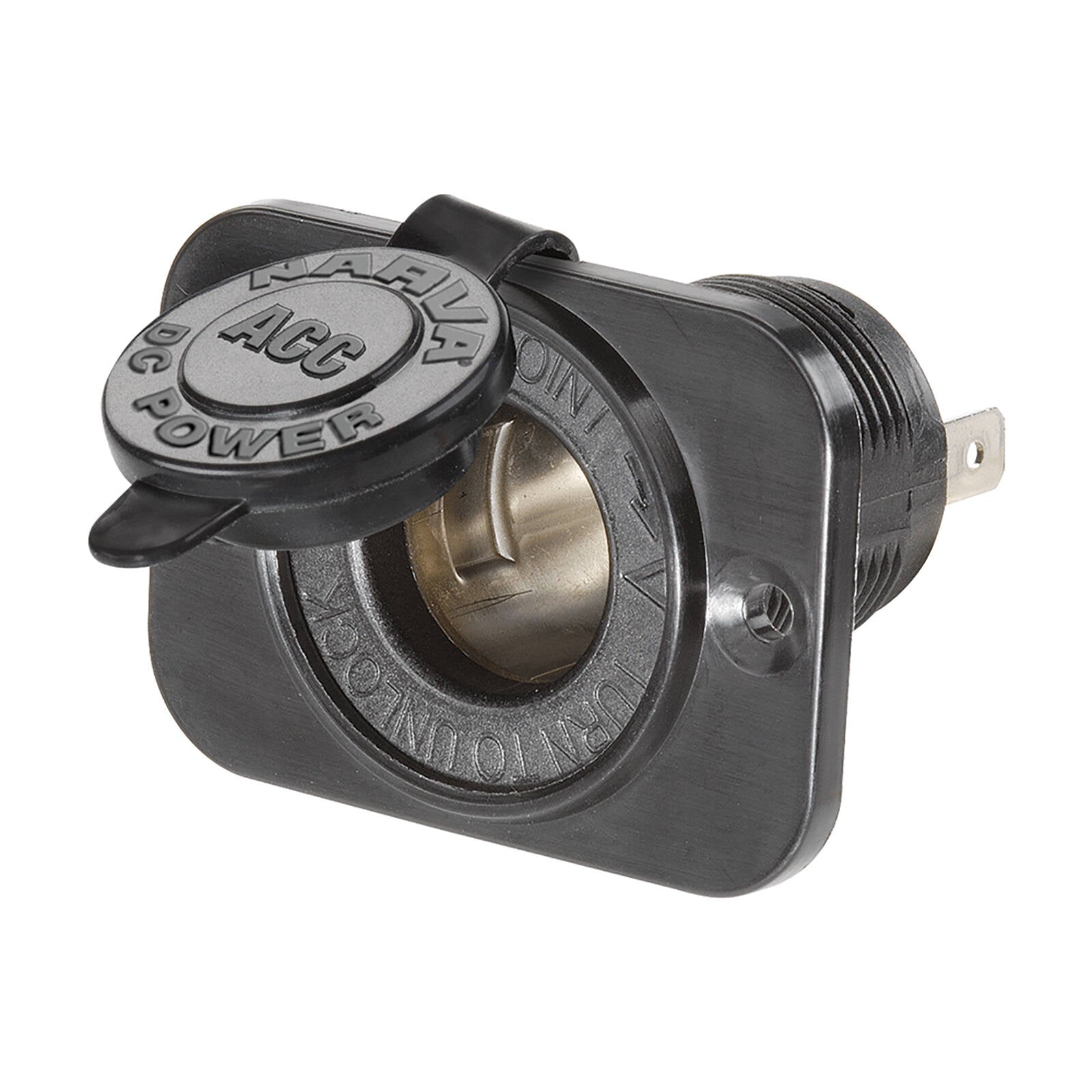 Narva 12/24V 20/10A Black Heavy-Duty Accessory Socket 81026BL