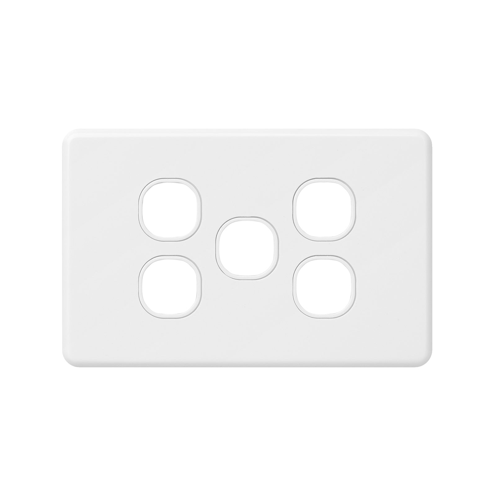 DETA X6 Five Gang Grid Plate White Polycarbonate Customisable