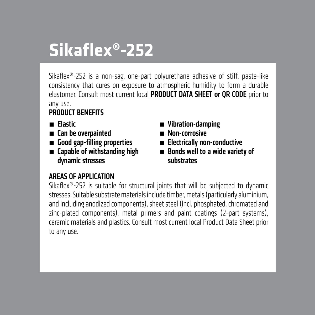 Sika Sikaflex-252 Polyurethane Adhesive Black 300ml