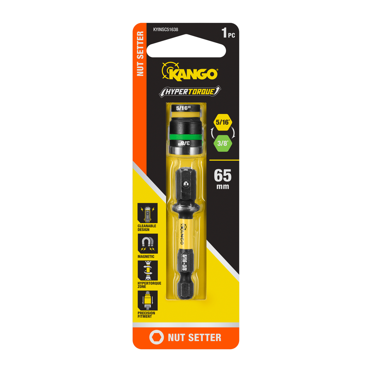 Kango 5/16" to 3/8" Hypertorque Impact Magnetic Cleanable Nut Setter