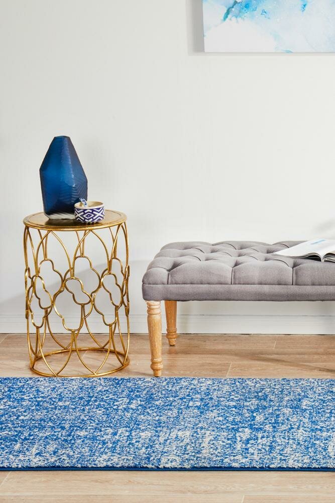 Rug Culture Evoke Extra Large Navy Runner Rug 500X80CM - Power Loomed Polypropylene - EVO-252-NAVY-500X80